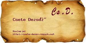 Csete Dezső névjegykártya